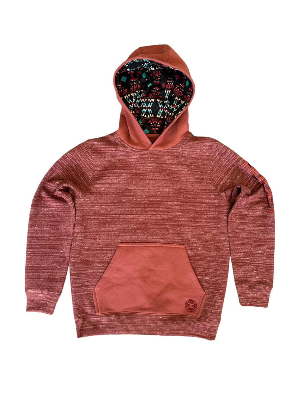 Hooey Red Burgundy Paisley Aztec Pullover Hoodie Jacket Youth Size Medium